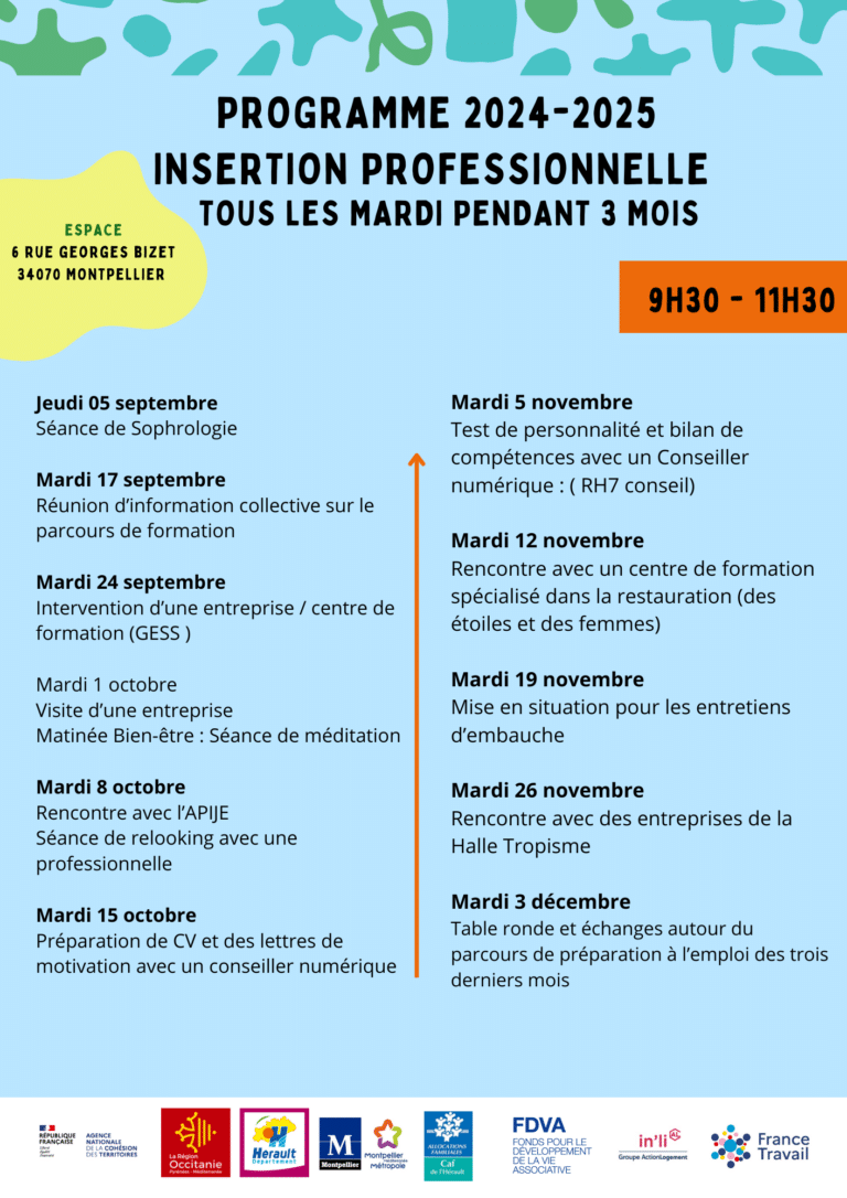 Programme insertion professionnelle 2024-2025